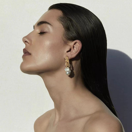 BJ015 Baroque Pearl Earrings | Forever in Bloom